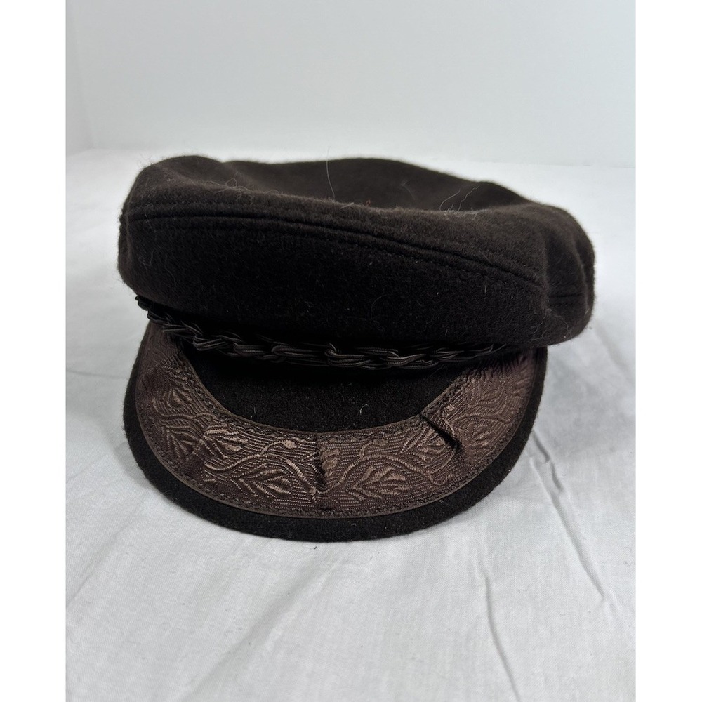 Greek Fisherman's Cap Woolen Made in Greece size M 7 1/8 Brown Nautical